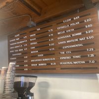 Menu  at CARTEL Roasting Co. in Scottsdale