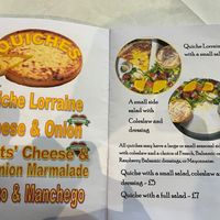 menu at Beggars Belief Cafe in Scarborough