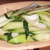 Pak choi with garlic at Boss Stop Restaurant in Dublin