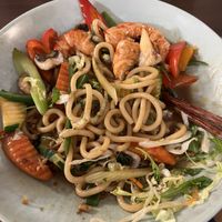 Udon Nudeln mit Shrimps  at Veganam in Leipzig