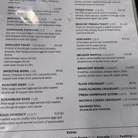 Breakfast menu  at The Foxy Bean in Tullamore