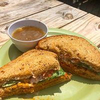 Buffalo sandwich and soup at The Angry Baker - Olde Towne East in Columbus