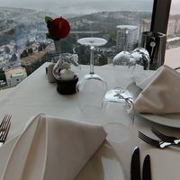 Table with view over Istanbul at Bar 212 in Istanbul