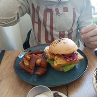 Hamburger vegatale at Le Rouge-gorge Restaurant in Menton