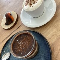 Mon anniversaire dessert 🎂 & Cappucino  at Le Rouge-gorge Restaurant in Menton