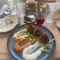 Falafel with bread   at Le Rouge-gorge Restaurant in Menton