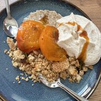 Apricot dessert   at Le Rouge-gorge Restaurant in Menton