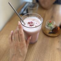 Lychee rose drink  at Le Rouge-gorge Restaurant in Menton
