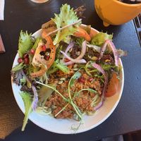 Spaghetti med “göttfärssås"  at Nomi the Karakal in Malmo