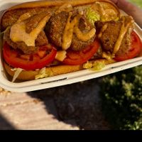 Po- Boy with lions mane  at No Ragrets  - Vegan Scratch Kitchen in Wichita