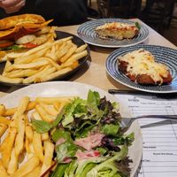 Parm (I'd already cut in half when I remembered to take a pic) and 'steak' sandwich at Cornish Arms in Brunswick