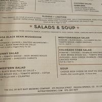 Menu  at Riff Raff Brewing Company in Pagosa Springs