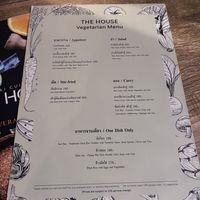 The separate veggie menu  at THE HOUSE by Ginger in Chiang Mai