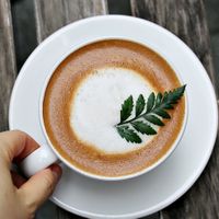 Vegan oat latte at Janggogae 1987 in Busan