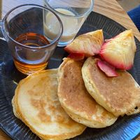 Sweet pancakes with cinnamon apples and vanilla sauce  at Nöje   in Brussels