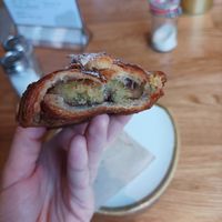 Mmmmh such a good pastry I think it's a croissant filled with almond and bits of chocolate at Nöje   in Brussels