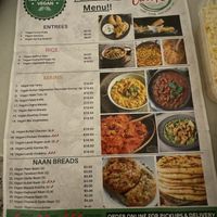 Separate vegan menu  at Curry On - Toukley  in Toukley