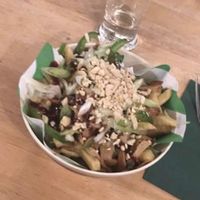 Hoisin poison dirty fries  at Samphire Brasserie in Plymouth