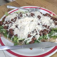 Huarache de chorizo vegano at Kuxtal Ti' Neek' in Metepec