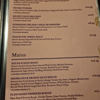 Vegan menu 2  at Botanic House in Dublin