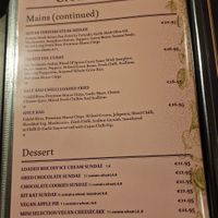 Vegan menu 2   at Botanic House in Dublin