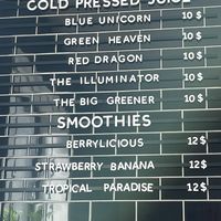 Menu  at In Er G Plant Alchemy in Victoria