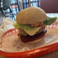 Vegan burger  at Sideshow Burgers in Kyneton