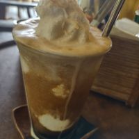 Coconut coffee ☕ not bad. Needs a little sweetener at Fika Cafe in Hoi An