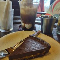 Pistachio chocolate yummy and coconut coffee at Fika Cafe in Hoi An