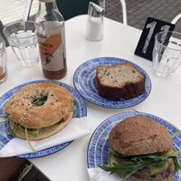 Bagel, Bananenbrot, belegte Brötchen  at Aroma Buchcafé in Kirchheim Unter Teck