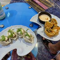 Dumplings 🥟 and spring rolls   at V Street - Emsphere in Bangkok