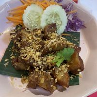 Fried pork (incredible!)  at V Street - Emsphere in Bangkok