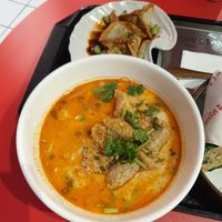 VStreet Tomyum Noodles. Can be less spicy if you ask, tastes of Thailand -- so great taste (still a little too spicy for me) at V Street - Emsphere in Bangkok