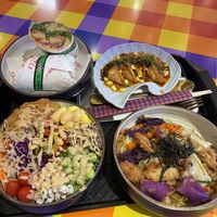 Wrap, salad bowl, gyoza and noodles  at V Street - Emsphere in Bangkok