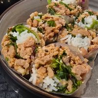 Larb Roll - Bit spicy, delicious if you like fresh spring rolls! at V Street - Emsphere in Bangkok