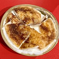 Crème brûlée ice cream after cracking the top   at V Street - Emsphere in Bangkok