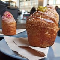 Pistachio croissant at Minimum Waste in Prague