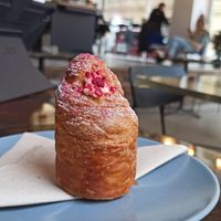 Raspberry Coconut Croissant at Minimum Waste in Prague