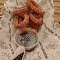 Churros with caramel sauce at TacoBar in Budapest