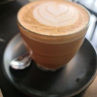 Almond latte at Velvet Bean in Altona