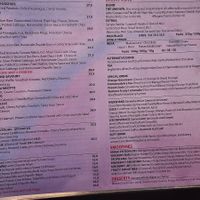 Side one of menu at Velvet Bean in Altona