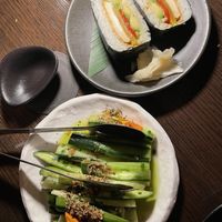 Cucumber dish & tofu onigirazu   at Boom Boom Room in Brisbane