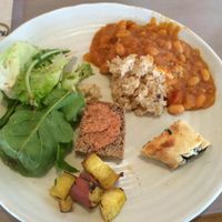 Daily lunch plate (vegan) at Bon On Shya International Cafe in Koya