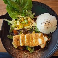 Dish of the day (vegan, around 12e, incl. starter soup) at Gaia Garden in Gottingen