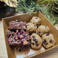 Brownie bites and cookie dough at Rawfully Delicious in Fort Myers