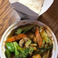 Mixed Vegetable in Garlic Sauce with Steamed Rice at No. 1 Chinese at No 1 Chinese Restaurant in Spring Hope