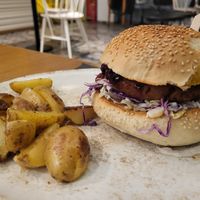 Vegan burger at Passion For Life in Chalkis