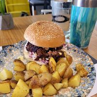 Their vegan burger is tastier each time! at Passion For Life in Chalkis