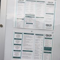 Menu from outside at OKA Tapasu  in Carlisle