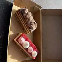 choco caramel + strawberry opera (gf)  at GingerSnap Patisserie in West Melbourne